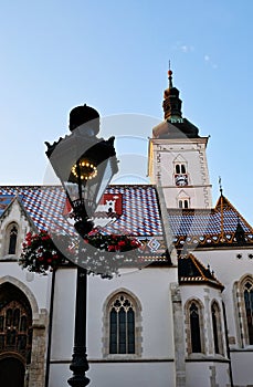 Church of Saint Mark, St Mark`s Square, Zagreb, Croatia.