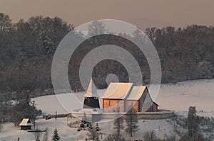 Cerin church in winter
