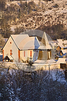 Cerin church of Saint Martin with wooden bell tower