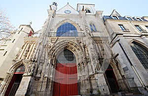 The Church of Saint-Merri is a parish church in Paris, located along the busy street Rue Saint Martin, on the Rive