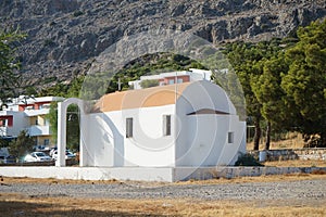 Church of Saint Nektarios in Pefki. Pefkos or Pefki, Rhodes Island, Greece