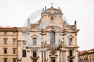 Church of Saint Nicholas. Baroque church in Mala Strana district of Prague. Czech Republic