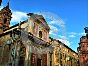 The church of Saint Nicholas in Saluzzo town, Piedmont region, Italy. Religion, art and history