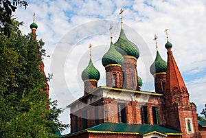 Church of Saint Nicolas in Yaroslavl, Russia, in a sunny day.