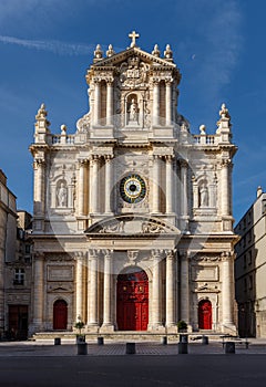 Church of Saint-Paul-Saint-Louis facade, Paris, France