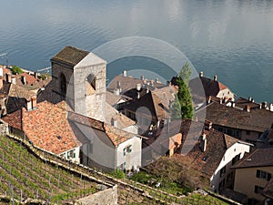 Church of Saint-Saphorin in Spring