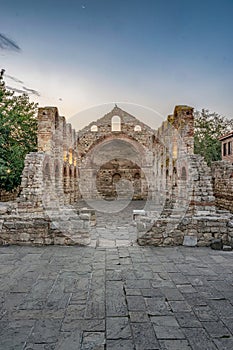 The Church of Saint Sofia or Old Bishopric at sunrise in Nessebar ancient city. Nesebar, Nesebr is a UNESCO World Heritage Site. A photo