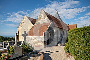 Church Saint Valery and graveyard in Varangeville sur mer photo