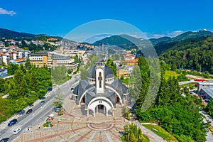 Church of Saint Vissarion Smolenski (Written in cyrillic) in Smolyan, Bulgaria