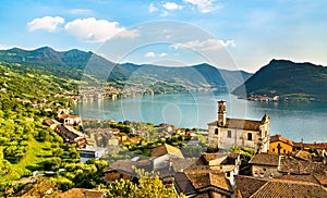 Church of Saints Rocco and Nepomuceno in Marone at Lake Iseo in Italy photo