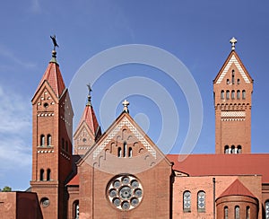 Church of Saints Simon and Helen (Red Church)in Minsk. Belarus