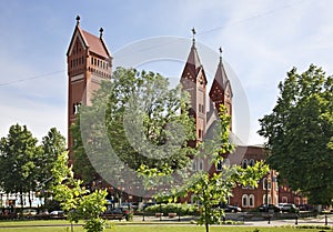 Church of Saints Simon and Helen (Red Church)in Minsk. Belarus