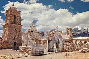 Church in Sajama National Park, Bolivia photo