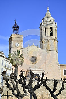 San Bartolome and Santa Tecla church in Sitges, Catalonia, Spain photo