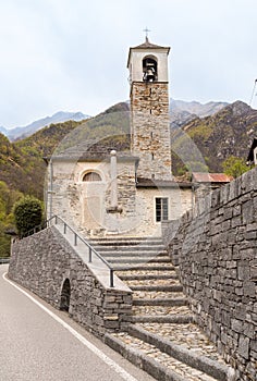 The church of San Bartolomeo in Verzasca valley, Switzerland photo