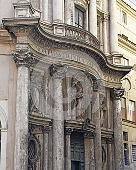 The church of San Carlo alle Quattro Fontane, church of Rome, by Francesco Borromini