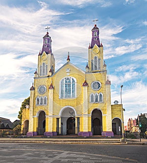 Church of San Francisco at Plaza de Armas Square - Castro, Chiloe Island, Chile photo