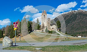 Church of San Gian in Celerina near Sankt Moritz in Switzerland photo