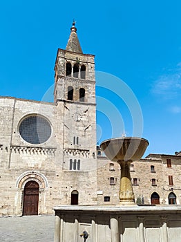 Church of San Michele in Bevagna with fountain