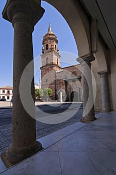 Church of San Miguel in Spain square next to the T