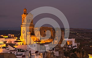 Church of San Pedro at night