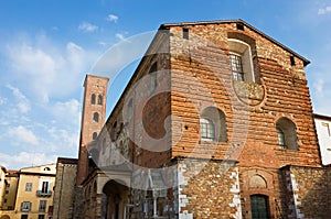 The Church of San Romano facade in Lucca, Italy photo