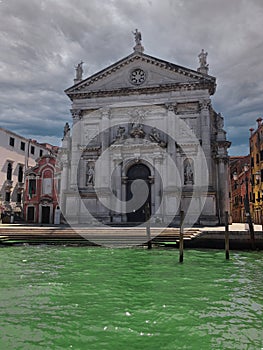 Church San Stae - Venice, Italy with greenish water