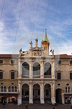 The church of San Vincenzo is a historic Catholic place of worship in Vicenza. The faÃ§ade looks onto Piazza dei Signori, in front