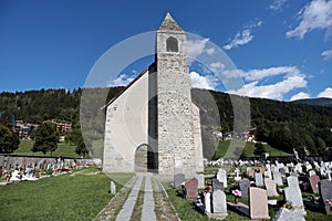The church of San Virgilio is a medieval cemetery church located in Pinzolo, Trentino