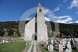 The church of San Virgilio is a medieval cemetery church located in Pinzolo, Trentino photo