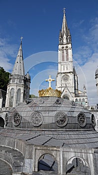 Church of Sanctuary of Our Lady of Lourdes in the Pyrenees, France