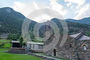 Church of Sant Marti de la Cortinada, Ordino, Andorra in Summer