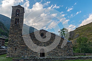 Church of Sant Marti de la Cortinada, Ordino, Andorra in Summer