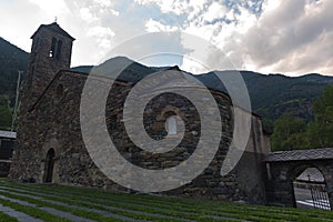 Church of Sant Marti de la Cortinada, Ordino, Andorra in Summer