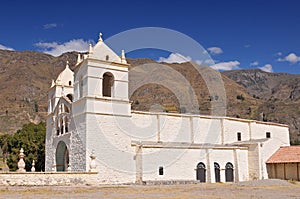 Church of Santa Ana de Maca, a beautiful church in Colca canyon, Arequipa region of Peru photo