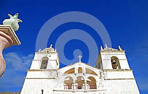 Church of Santa Ana de Maca in the Village near Colca Canyon, Maca District, Peru photo