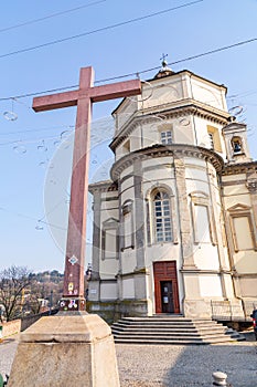 The Church of Santa Maria al Monte dei Cappuccini is a late-Renaissance-style church on a hill overlooking the River Po in Turin, photo