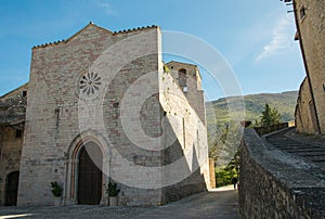 Church of Santa Maria in the center of Vallo di Nera village, the church contains various frescoes from the Giotto school