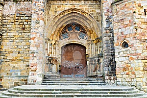 Church of Santa Maria de la Asuncion entrance. Castro-Urdiales, Cantabria, Spain