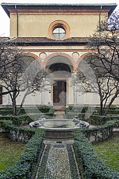 Church of Santa Maria delle Grazie in Milan, Italy. Cloister