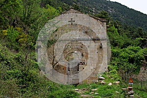 Church of Santa Maria di Mirteto in the abandoned monastic village in the Pisan mountains above the village of Asciano
