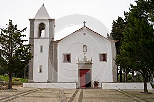 Church of Santa Maria Igreja de Santa Maria, in Sesimbra, Portgual on an overcast day