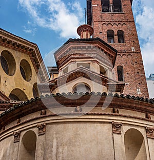 Church of Santa Maria Presso San Satiro. Milan. Italy. Architectural fragment. Architects Donato Bramante and Giovanni