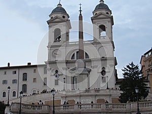 The church of the Santissima Trinità dei Monti. Rome, Italy.