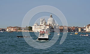 The Church of Santissimo Redentore, or Holy Redeemer, seen from Giudecca Canal at Venice