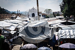 church of santo thomas chichicastenango guatemala central america outdoor native market covered with tarps