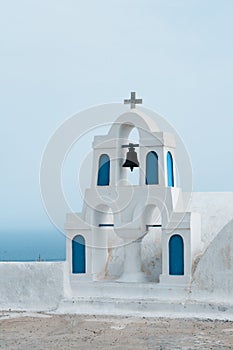 Church santorini greece white bell