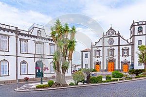 Church of Sao Jorge at Nordeste town in the Azores, Portugal