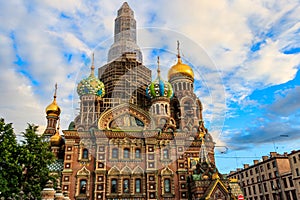 Church of Savior on Spilled Blood or Cathedral of Resurrection of Christ is one of main sights of Saint Petersburg, Russia.