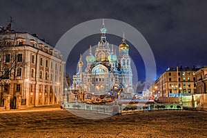 Church of the Saviour on Spilled Blood in St. Petersburg in winter